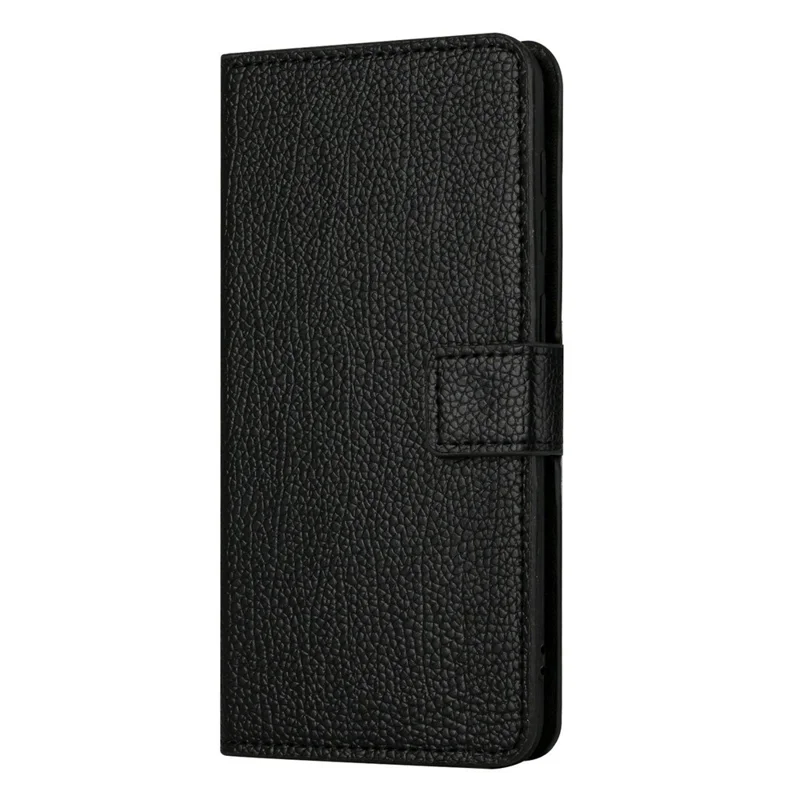 Litchi Texture Phone Case per Nokia G60 5G, Chiusura Magnetica in Pelle PU Antiurto Portafoglio Stand Cover - Nero