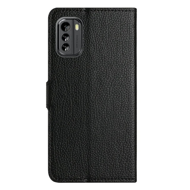 Litchi Texture Phone Case per Nokia G60 5G, Chiusura Magnetica in Pelle PU Antiurto Portafoglio Stand Cover - Nero
