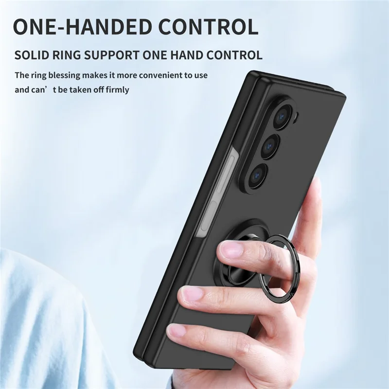 Cover per Samsung Galaxy Z Fold7 5G con Anello Rotante e Supporto - Rigido PC - Nero