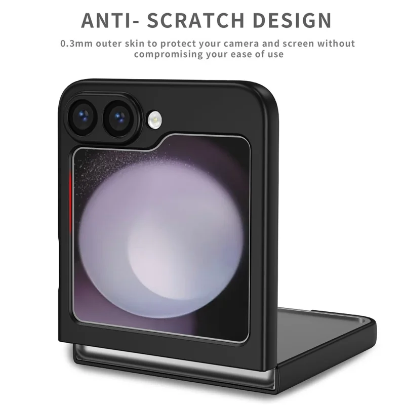 Étui pour Samsung Galaxy Z Flip7 5G avec Bague Rotative et Support Béquille - Coque Rigide pour Téléphone - Noir