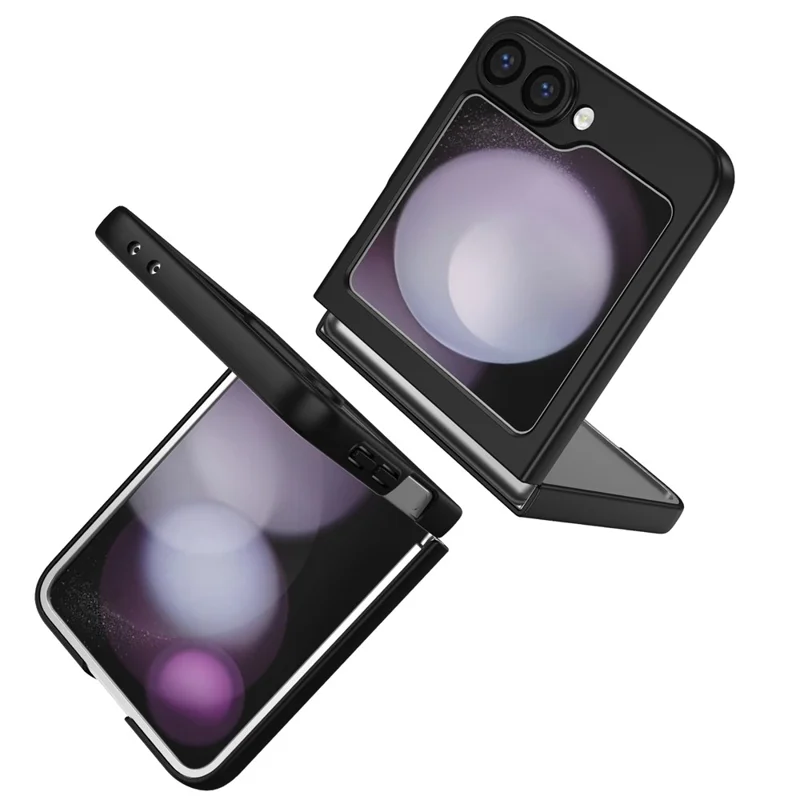 Étui pour Samsung Galaxy Z Flip7 5G avec Bague Rotative et Support Béquille - Coque Rigide pour Téléphone - Noir