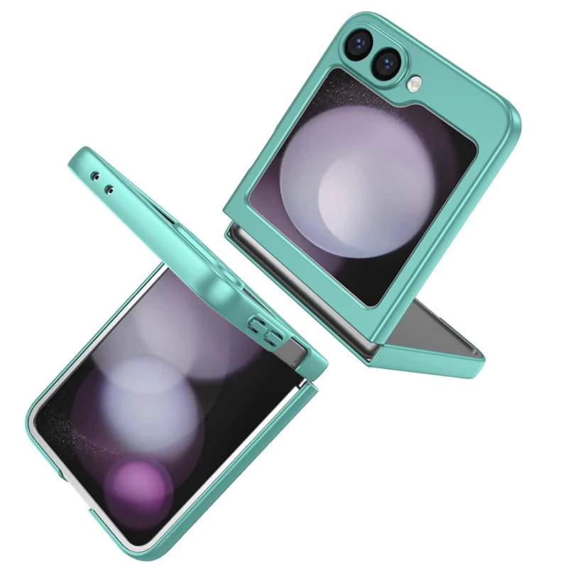 For Samsung Galaxy Z Flip7 5G Case Rotatable Ring Kickstand Hard PC Phone Cover - Sky Blue