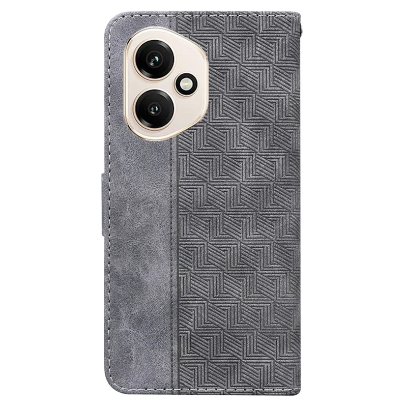 Étui For Honor 400 5G (Global) Motif Géométrique en Cuir avec Porte-Cartes et Dragonne - Gris