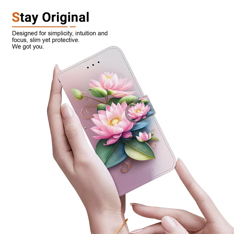 For Honor 400 5G (Global) Case Pattern Printing Leather Flip Wallet Phone Cover with Lanyard - Lotus