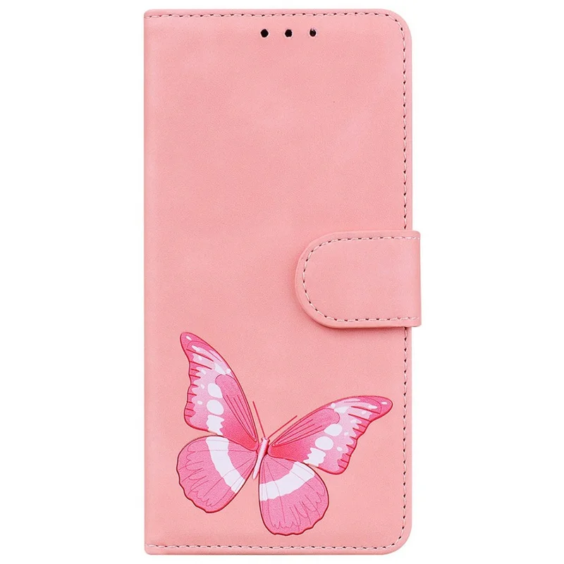 For Honor 400 5G (Global) Stand Case PU Leather Phone Cover Butterfly Printed - Pink