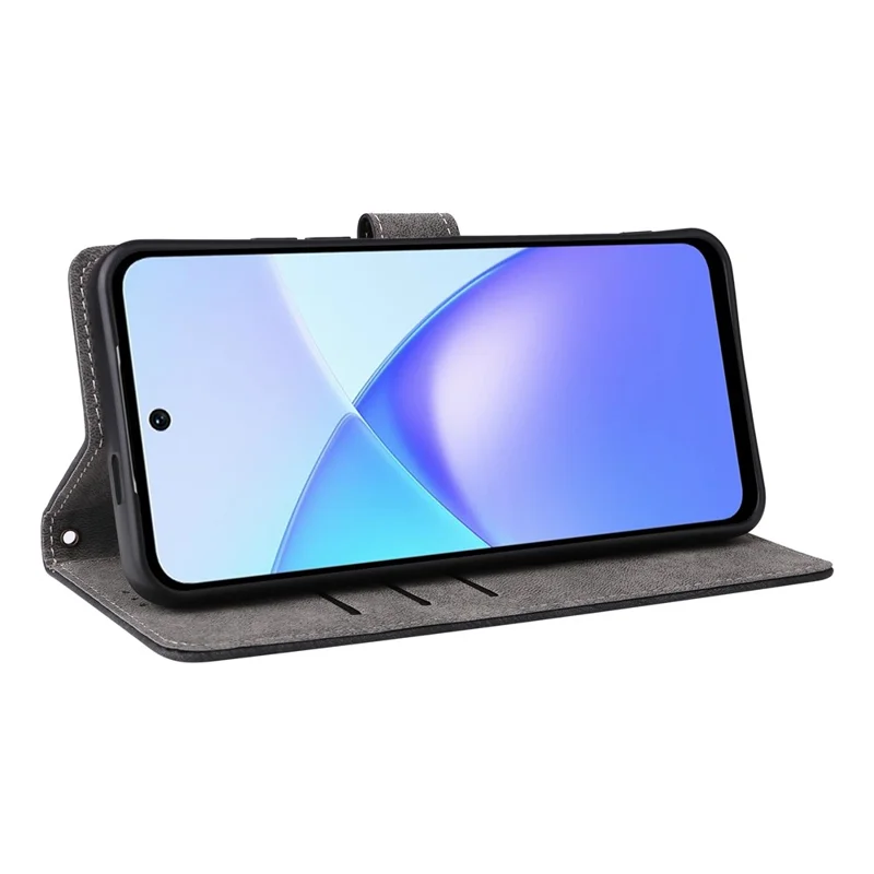 Pour Infinix Smart 10 / TECNO Pop 10 Étui Portefeuille Blocage RFID en Cuir PU avec Support et Lanière - Noir