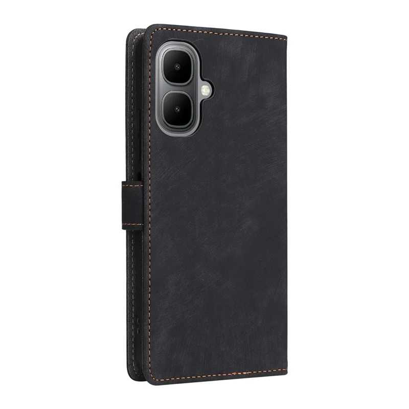 Pour Infinix Smart 10 / TECNO Pop 10 Étui Portefeuille Blocage RFID en Cuir PU avec Support et Lanière - Noir
