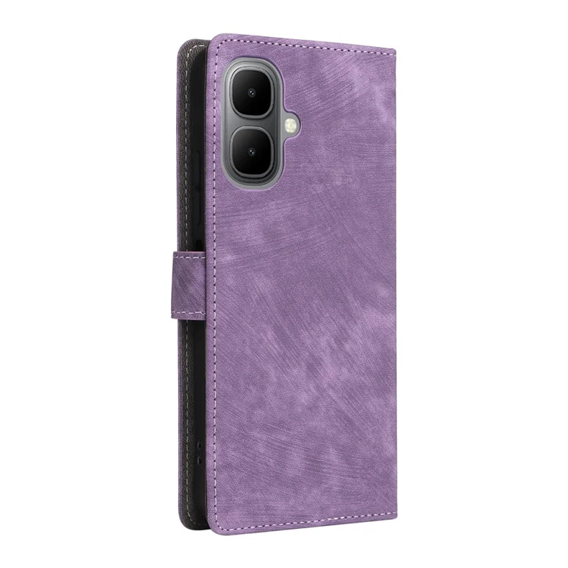 For Infinix Smart 10 / TECNO Pop 10 Case Wallet RFID Blocking PU Leather Phone Cover Stand with Strap - Purple