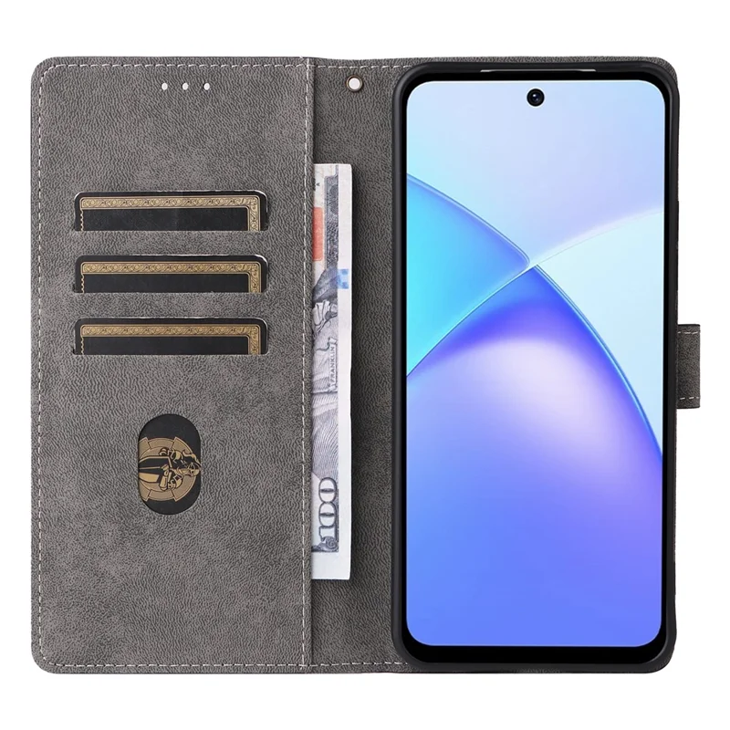 For Infinix Smart 10 / TECNO Pop 10 Case Wallet RFID Blocking PU Leather Phone Cover Stand with Strap - Blue
