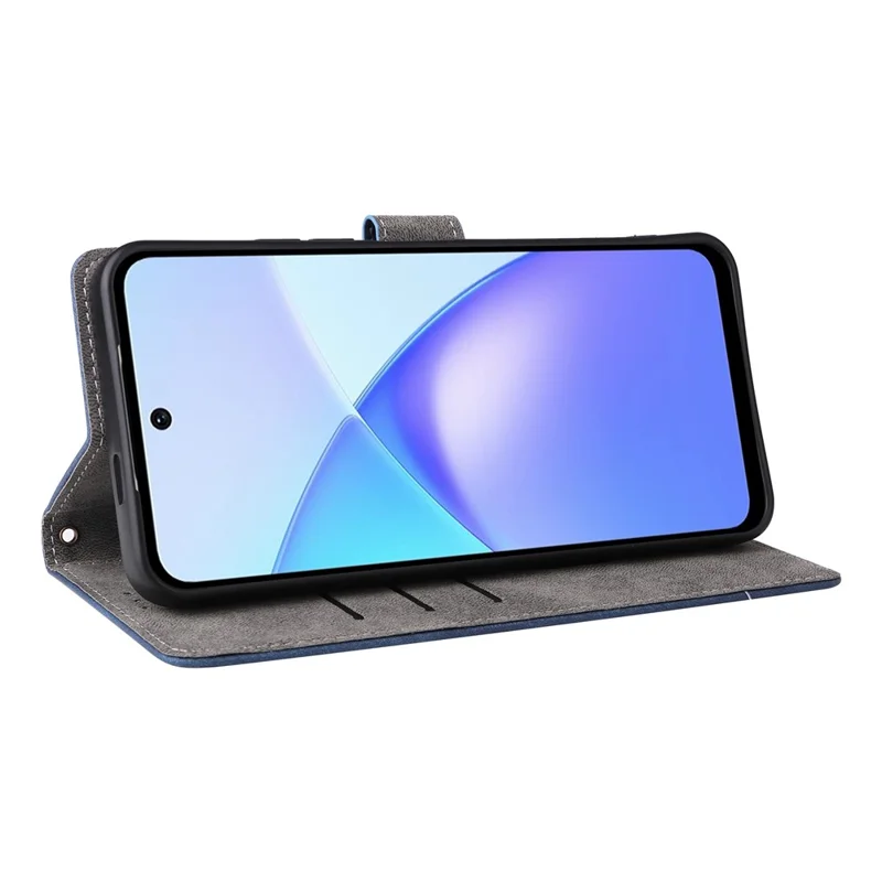 For Infinix Smart 10 / TECNO Pop 10 Case Wallet RFID Blocking PU Leather Phone Cover Stand with Strap - Blue