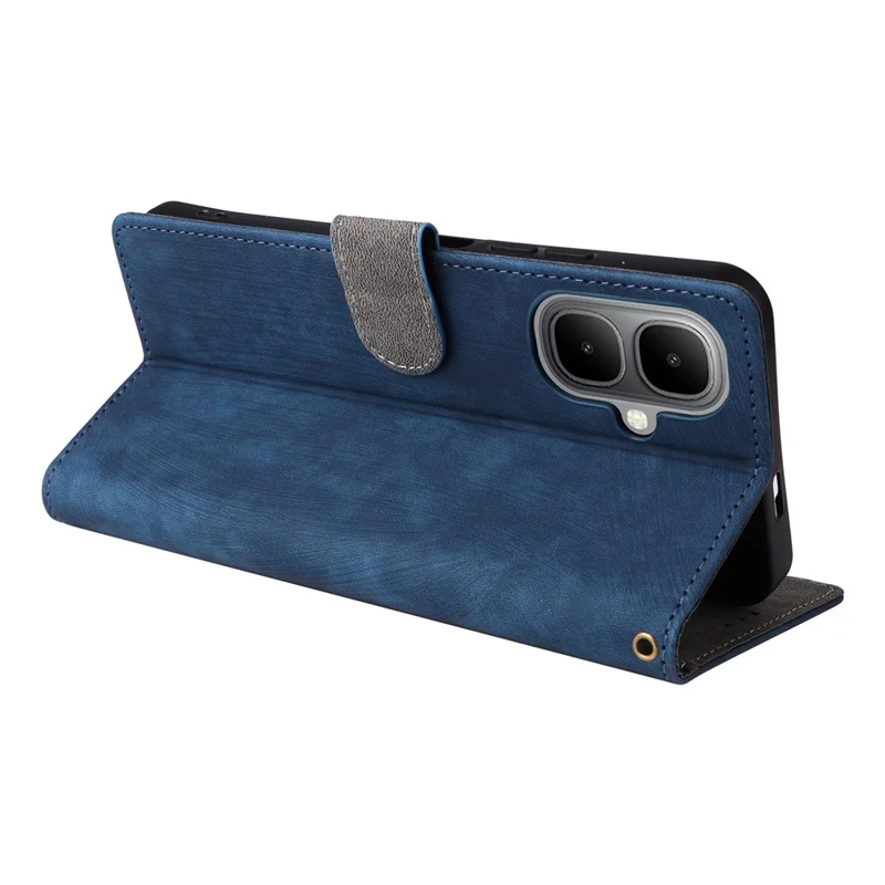 For Infinix Smart 10 / TECNO Pop 10 Case Wallet RFID Blocking PU Leather Phone Cover Stand with Strap - Blue