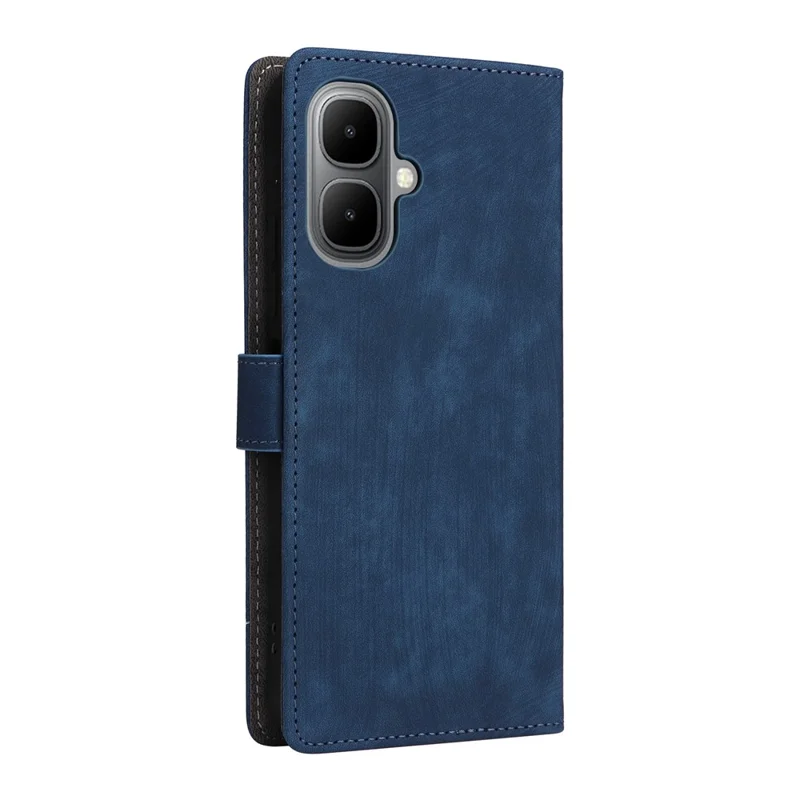 For Infinix Smart 10 / TECNO Pop 10 Case Wallet RFID Blocking PU Leather Phone Cover Stand with Strap - Blue