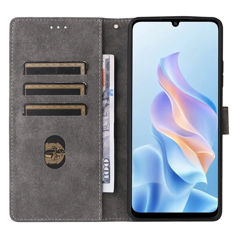 Pour ZTE Blade A76 5G Étui Portefeuille Blocage RFID Cuir PU Housse de Téléphone Support avec Sangle - Noir
