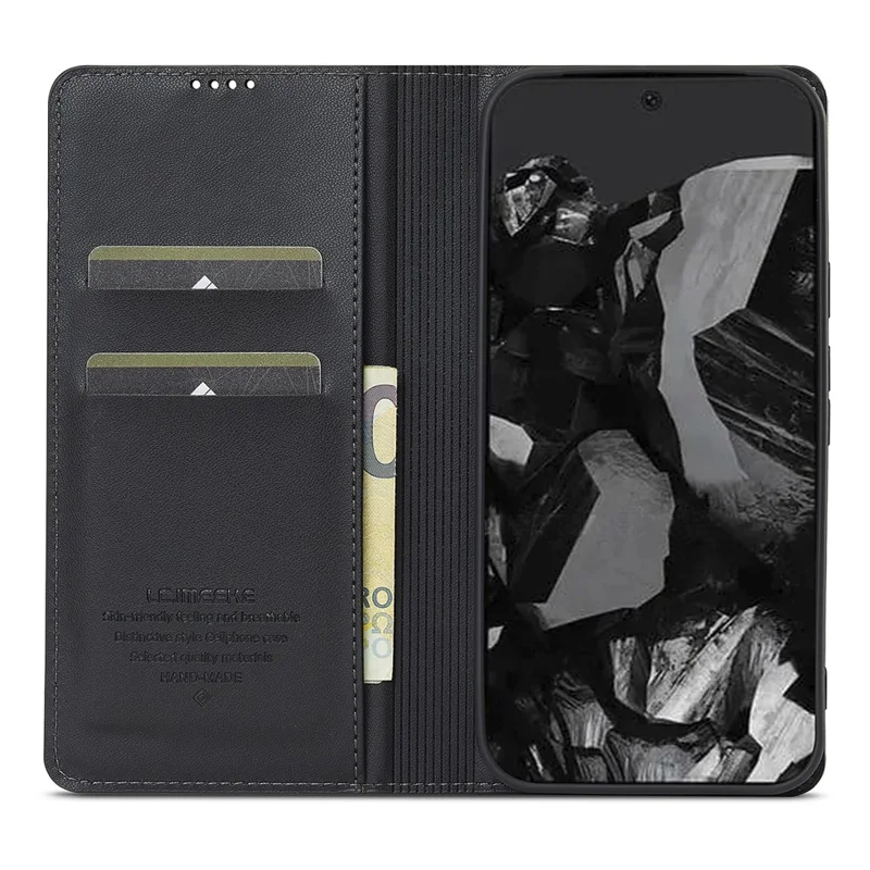 LC.IMEEKE Serie L1 per Google Pixel 10 / Pixel 10 Pro Custodia in pelle PU con supporto e protezione - Nero