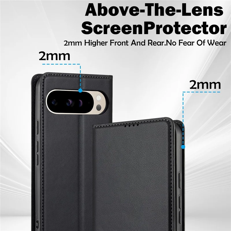 LC.IMEEKE Serie L1 per Google Pixel 10 / Pixel 10 Pro Custodia in pelle PU con supporto e protezione - Nero