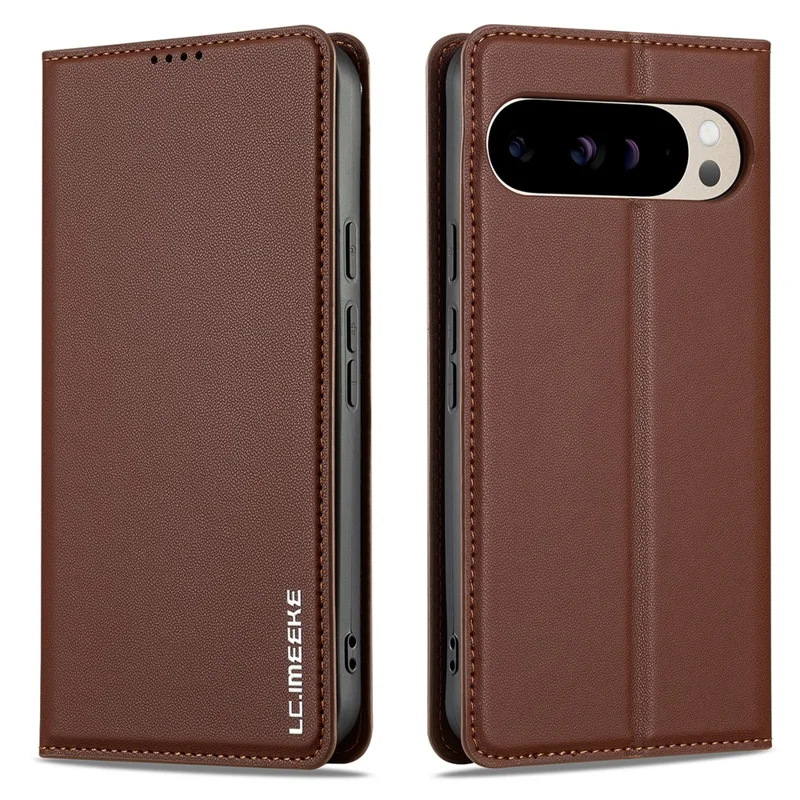 LC.IMEEKE L1 Series for Google Pixel 10 Pro / 10 / 9 Pro / 9 Case PU Leather Wallet Stand Protective Phone Cover - Brown