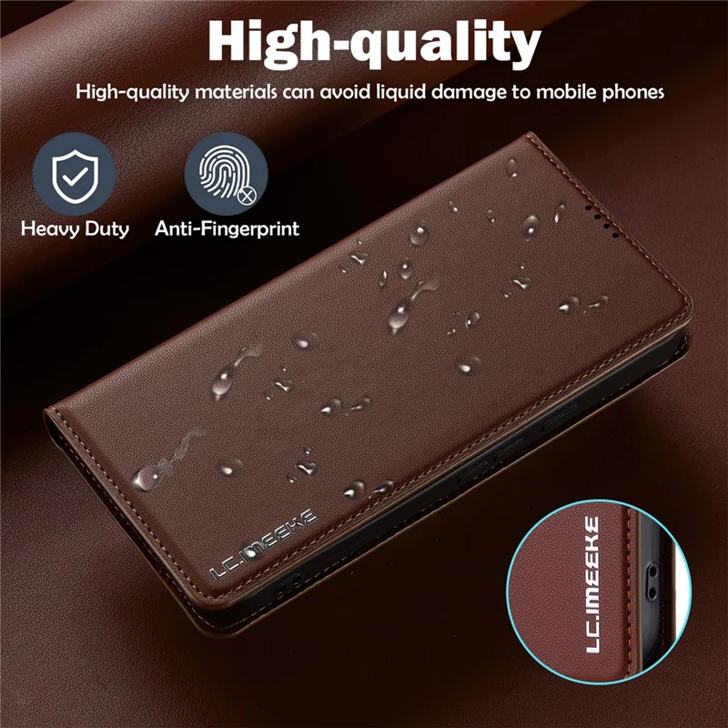 LC.IMEEKE L1 Series for Google Pixel 10 Pro / 10 / 9 Pro / 9 Case PU Leather Wallet Stand Protective Phone Cover - Brown