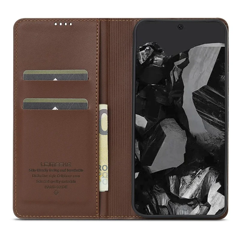 LC.IMEEKE L1 Series for Google Pixel 10 Pro / 10 / 9 Pro / 9 Case PU Leather Wallet Stand Protective Phone Cover - Brown