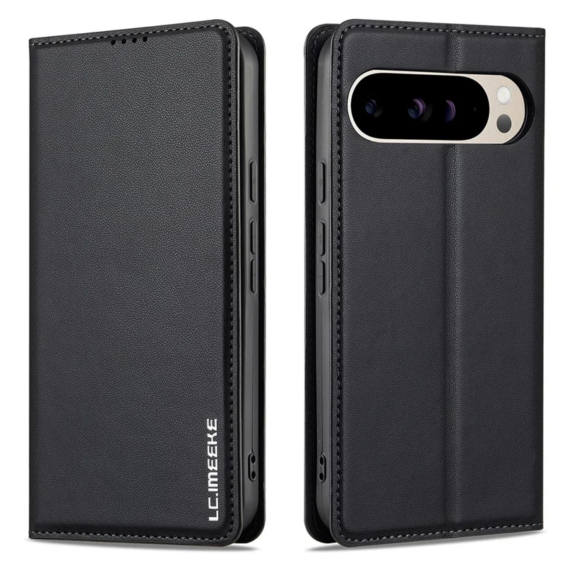 LC.IMEEKE Serie L1 per Google Pixel 10 Pro XL Custodia in pelle PU Portafoglio Stand Custodia protettiva per telefono - Nero