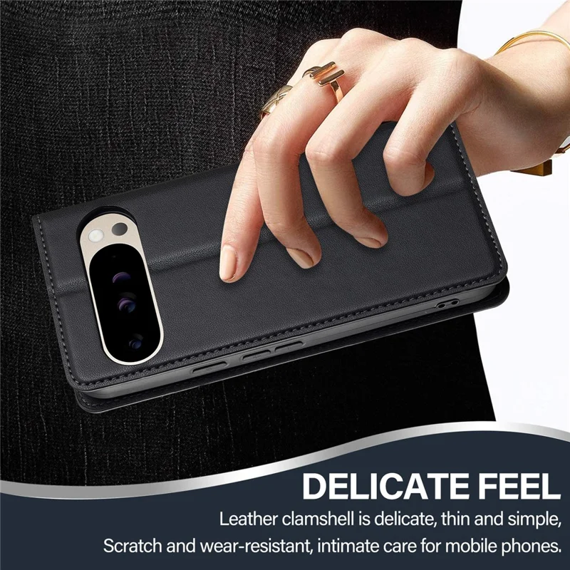 LC.IMEEKE Serie L1 per Google Pixel 10 Pro XL Custodia in pelle PU Portafoglio Stand Custodia protettiva per telefono - Nero