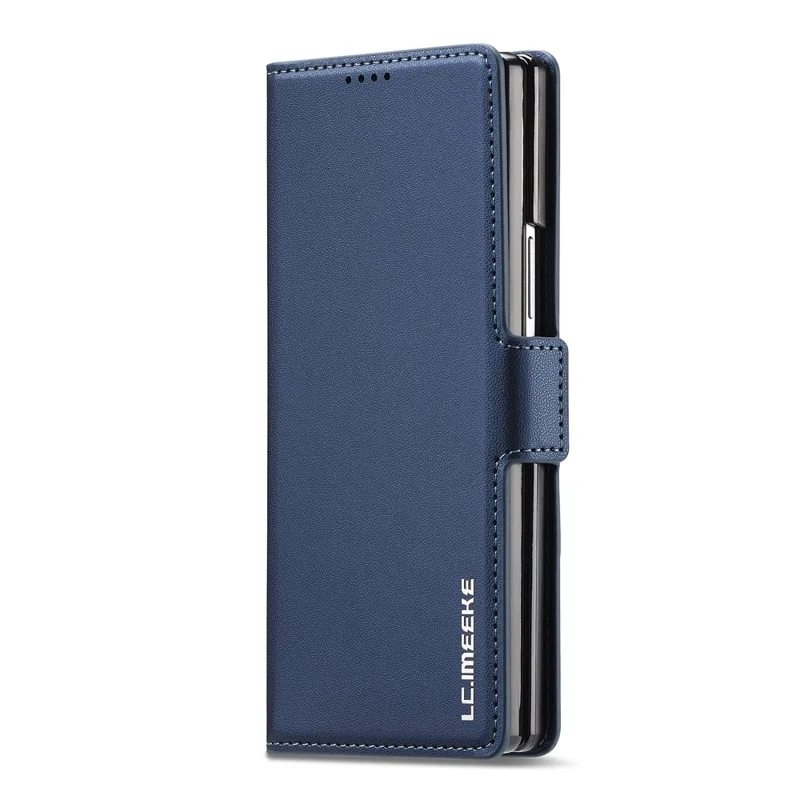 LC.IMEEKE L1 Serie für Samsung Galaxy Z Fold7 5G Hülle PU-Leder Brieftasche Ständer Schutzhülle Handy - Blau