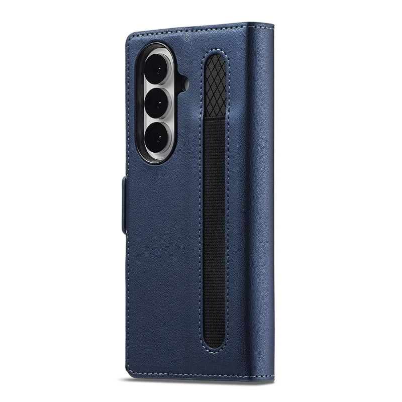 LC.IMEEKE L1 Serie für Samsung Galaxy Z Fold7 5G Hülle PU-Leder Brieftasche Ständer Schutzhülle Handy - Blau