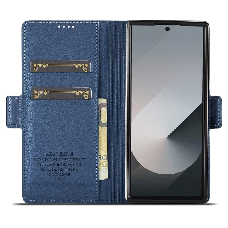LC.IMEEKE L1 Serie für Samsung Galaxy Z Fold7 5G Hülle PU-Leder Brieftasche Ständer Schutzhülle Handy - Blau