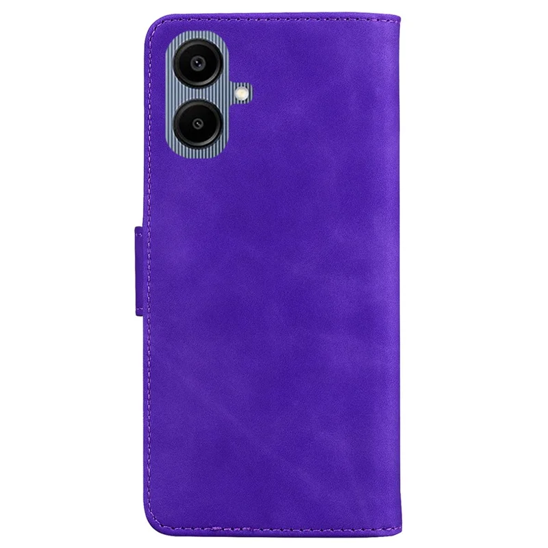 Capa de Celular para Samsung Galaxy A07 5G com Suporte em Couro Sintético com Estampa de Borboleta - Roxa