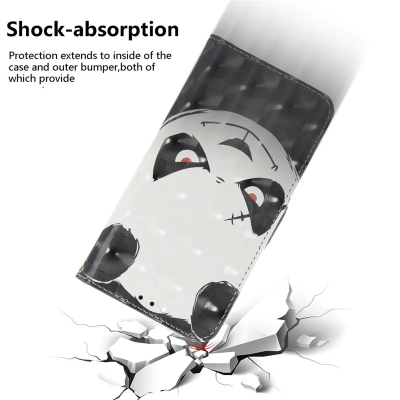 For Samsung Galaxy A07 5G Case Pattern Printing Leather Wallet Phone Cover with Wrist Strap - Angry Panda