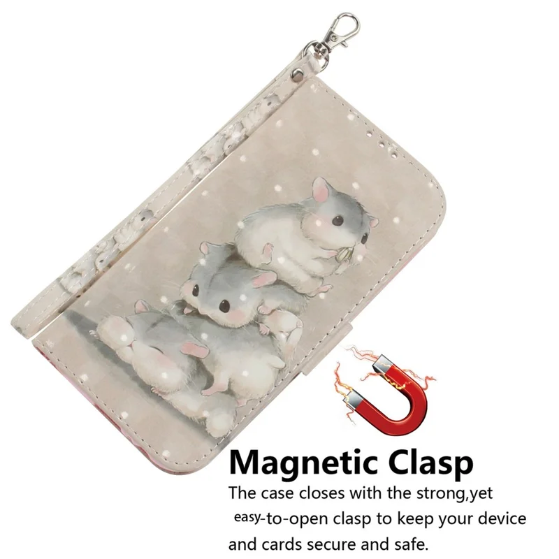 For Samsung Galaxy A07 5G Case Pattern Printing Leather Wallet Phone Cover with Wrist Strap - Stacking Squirrels
