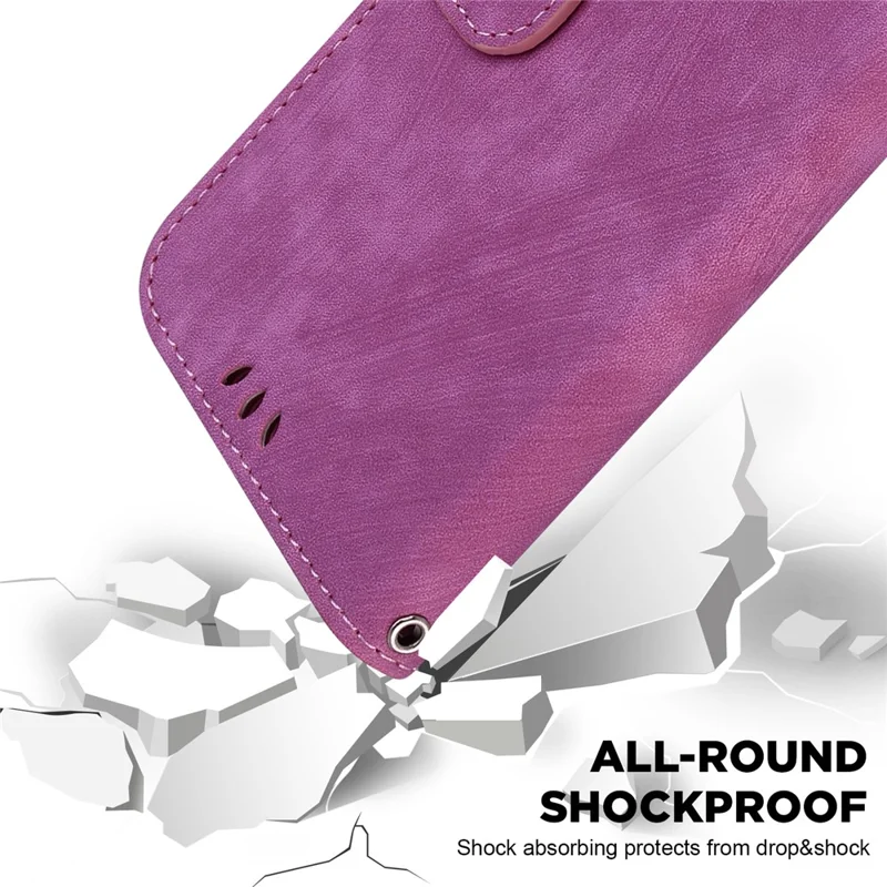 Cover a portafoglio con motivo tigre per Samsung Galaxy A07 5G, custodia in pelle antiurto con cinturino da polso - Rosa