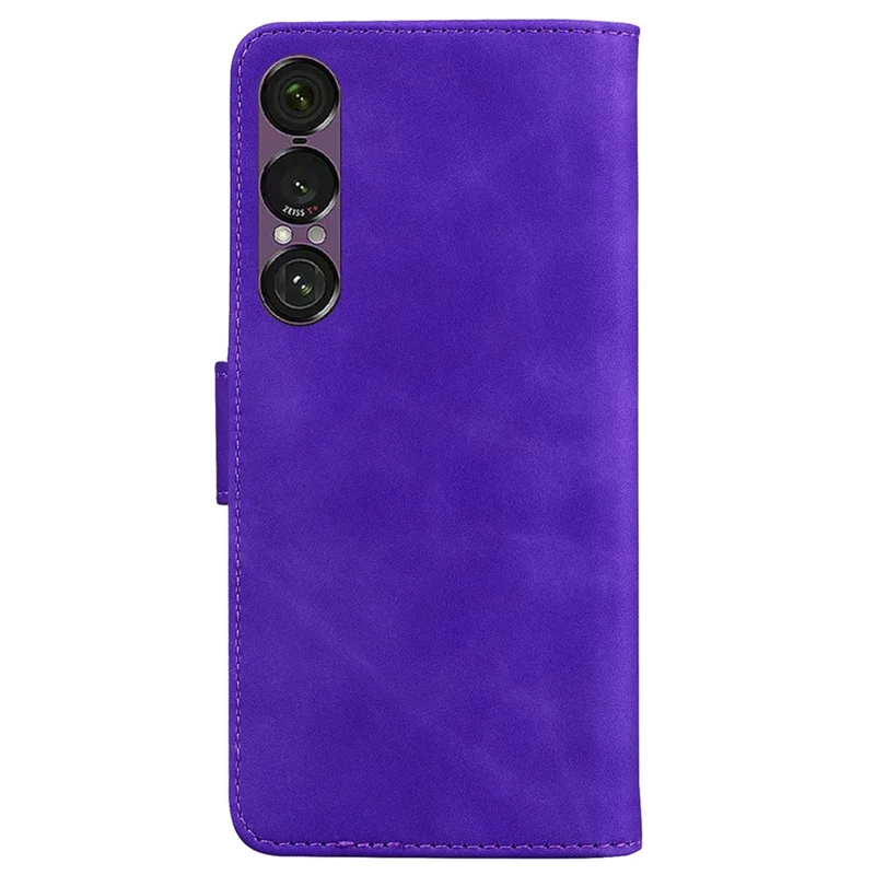 For Sony Xperia 1 VII Case Solid Color Leather Wallet Phone Cover - Purple