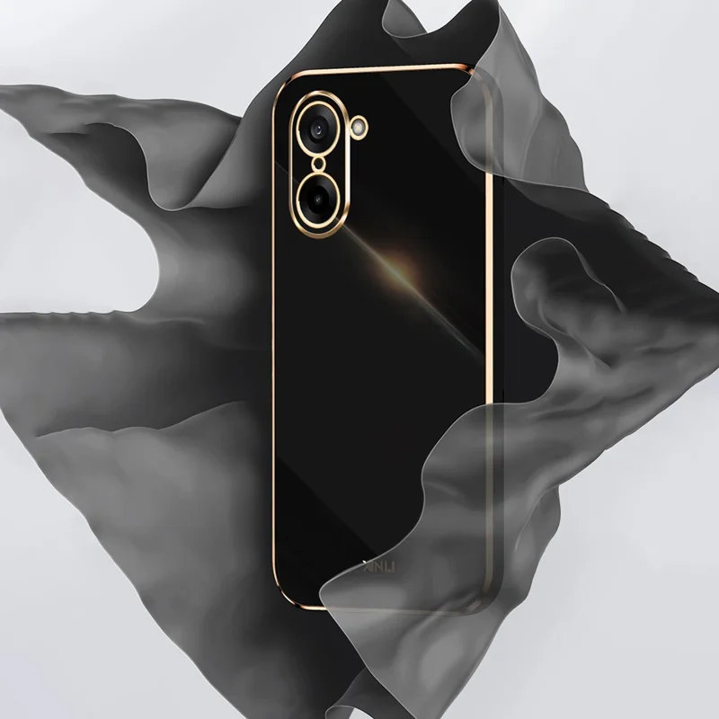 Capa XINLI para OnePlus Nord CE5 5G / Ace 5 Racing 5G com Moldura Galvanizada em TPU - Ciano
