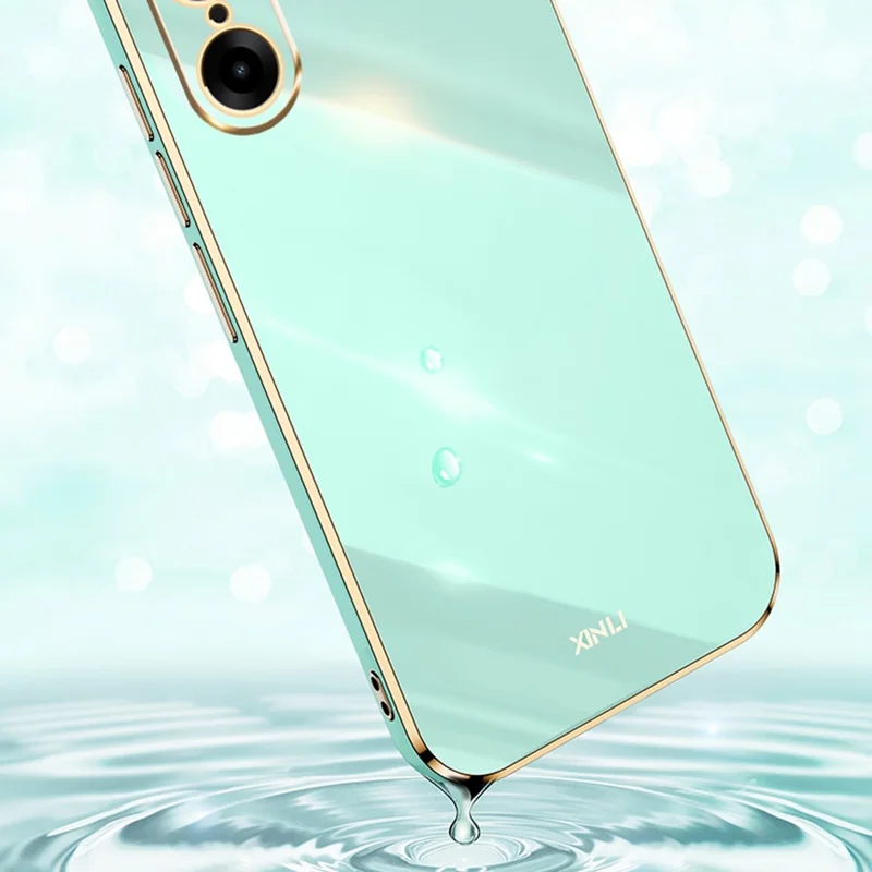 Capa XINLI para OnePlus Nord CE5 5G / Ace 5 Racing 5G com Moldura Galvanizada em TPU - Ciano