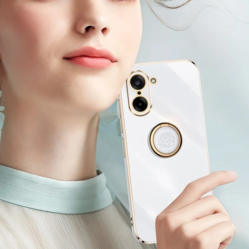 Capa TPU XINLI para OnePlus Ace 5 Racing 5G / Nord CE5 5G Anel Suporte Eletroplatação Capa de Telefone - Ciano
