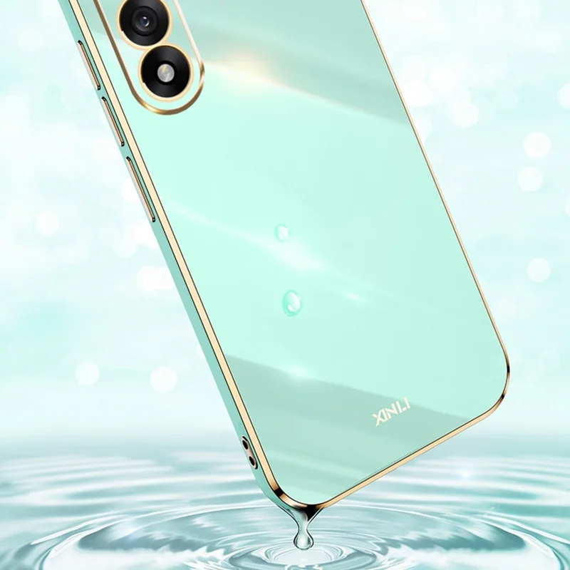 Capa XINLI para OnePlus Ace 5 Ultra 5G com Moldura Eletroplatinada - Ciano