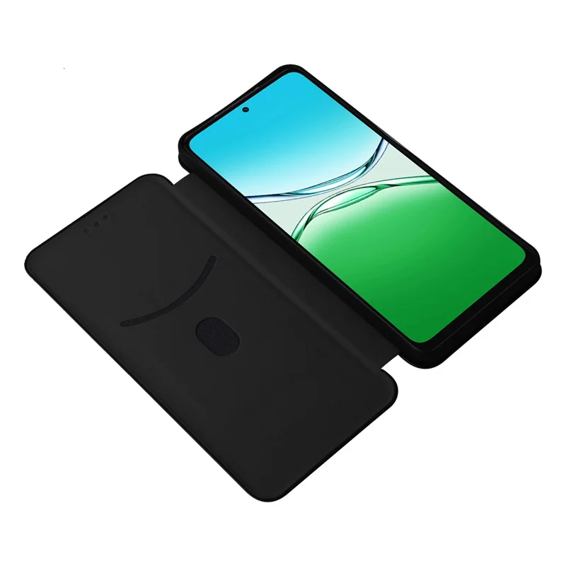 Funda de Cuero PU con Textura de Fibra de Carbono Antigolpes para Oppo A5x 5G / 4G - Negro
