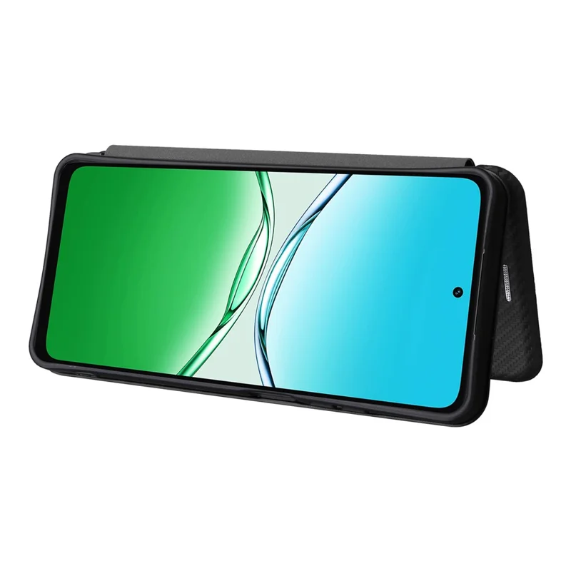 Funda de Cuero PU con Textura de Fibra de Carbono Antigolpes para Oppo A5x 5G / 4G - Negro