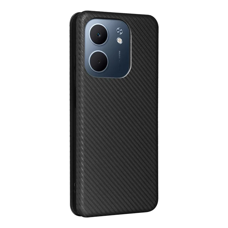 Funda de Cuero PU con Textura de Fibra de Carbono Antigolpes para Oppo A5x 5G / 4G - Negro
