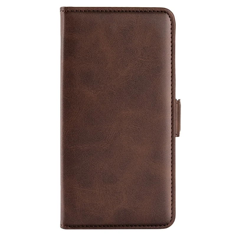 For Nothing phone (1) 5G Calf Texture PU Leather Phone Anti-drop Case Dual Magnetic Clasp Foldable Stand Wallet Cover - Brown
