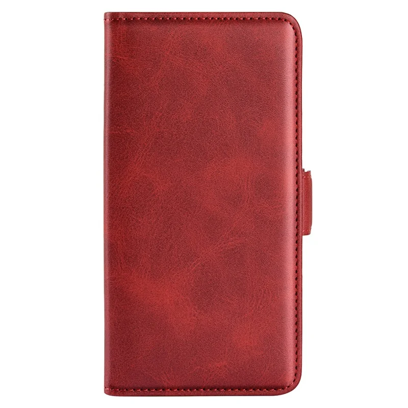 For Nothing phone (1) 5G Calf Texture PU Leather Phone Anti-drop Case Dual Magnetic Clasp Foldable Stand Wallet Cover - Red
