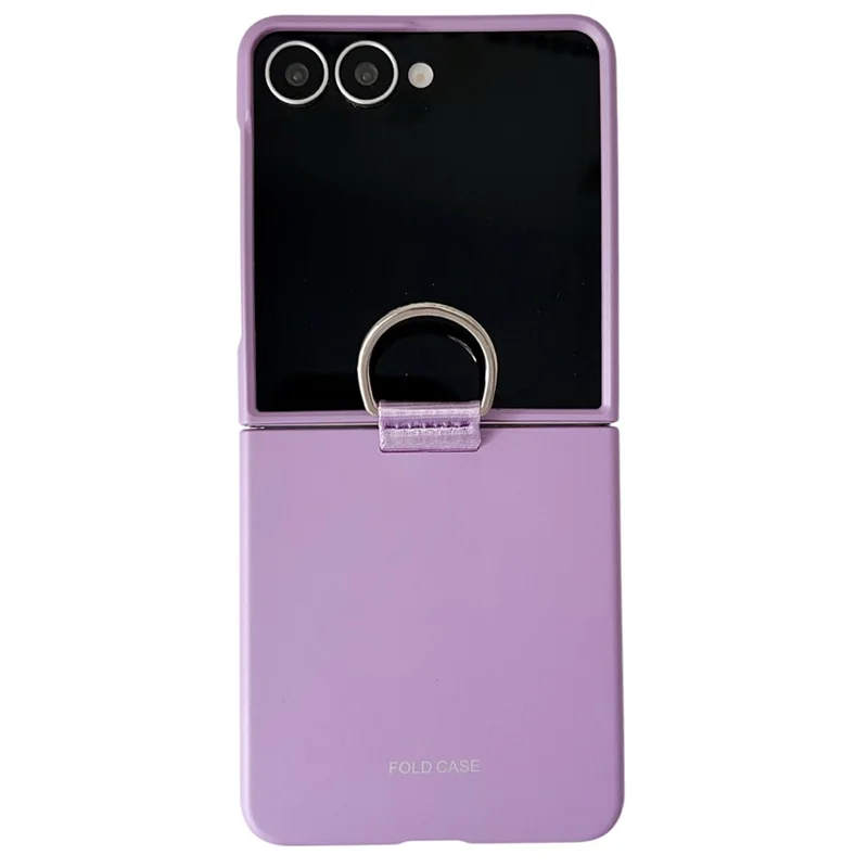 For Samsung Galaxy Z Flip7 5G Case Ring Holder Anti Drop Rubberized PC Phone Cover - Purple