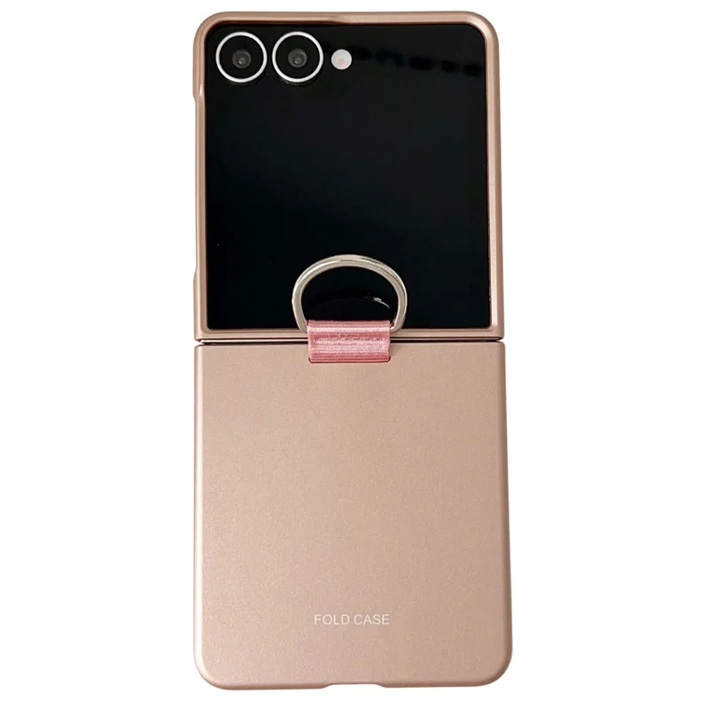 For Samsung Galaxy Z Flip7 5G Case Ring Holder Anti Drop Rubberized PC Phone Cover - Pink
