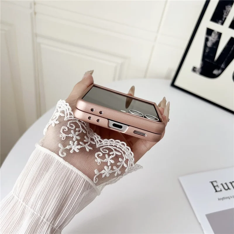 For Samsung Galaxy Z Flip7 5G Case Ring Holder Anti Drop Rubberized PC Phone Cover - Pink