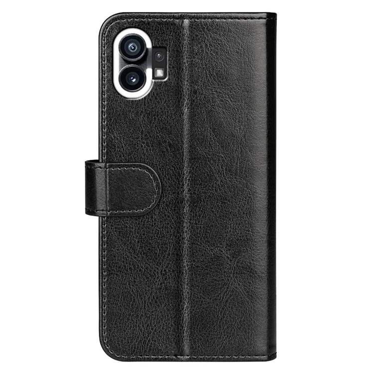 Cubierta Anti-drop de Cuero PU Para Nada de Teléfono (1) 5G, Crazy Horse Texture Case a Prueba de Choque Con Billetera de Soporte - Negro