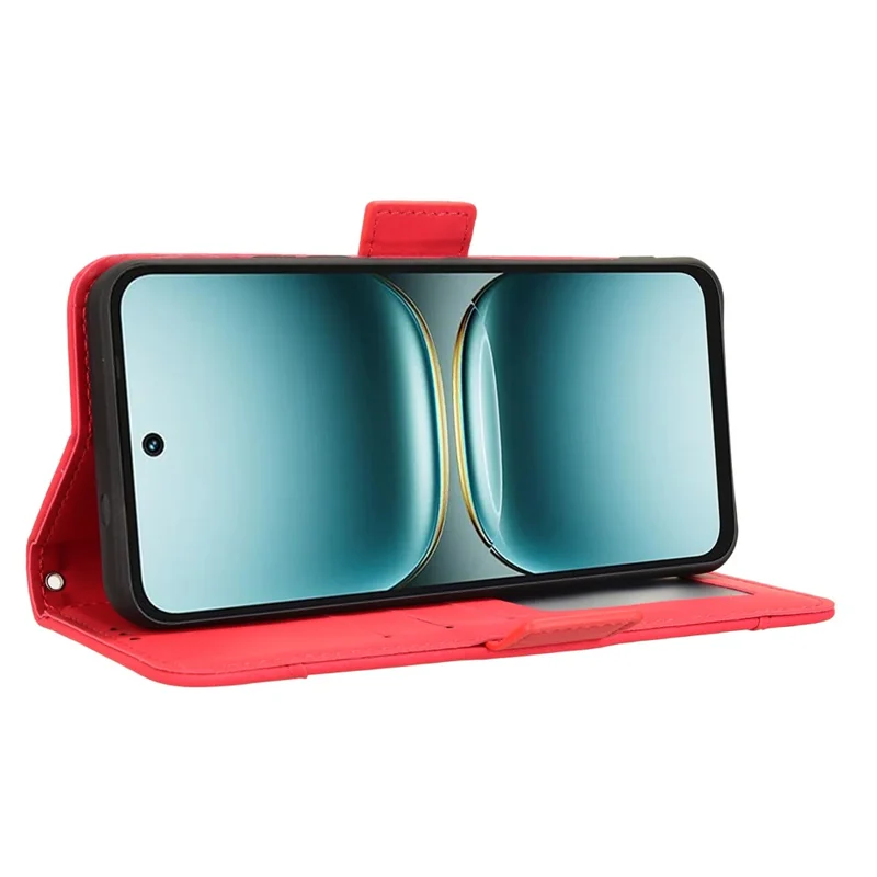 For TECNO Spark Go 2 4G / KM4 Leather Case Phone Wallet Cover with Multiple Card Slots - Red