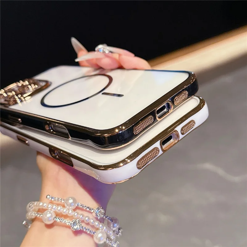 For iPhone 16 Pro Magnetic Case TPU Acrylic Phone Cover with Detachable Lens Frame - Dark Purple