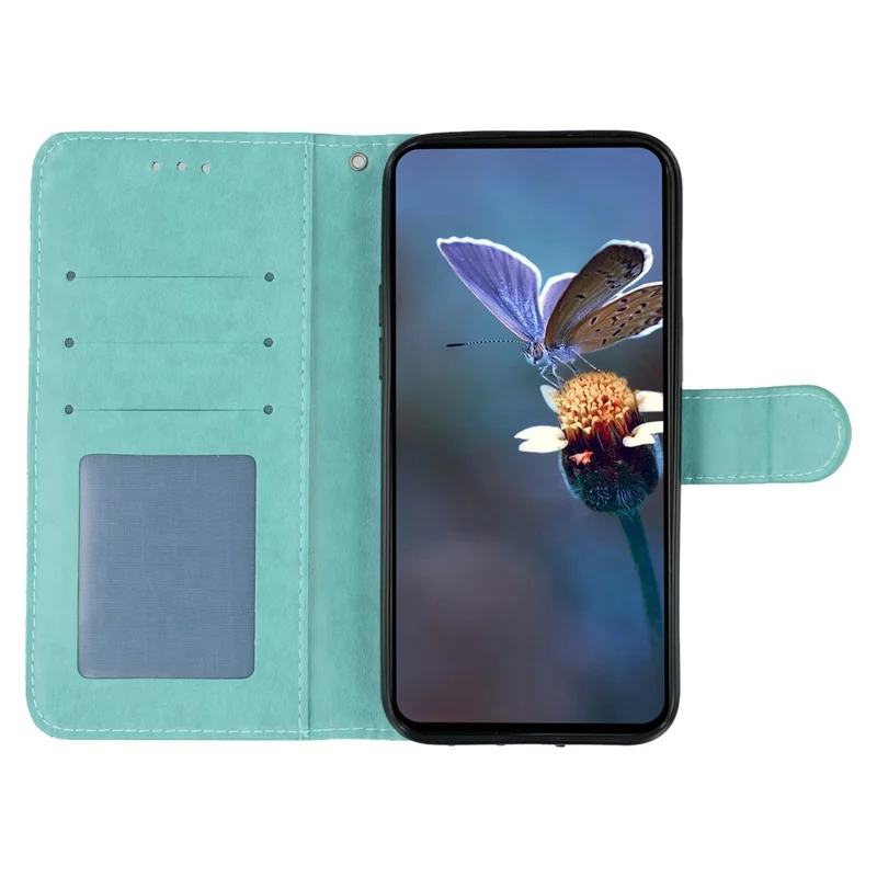 Capa de Couro PU Flip Carteira para OnePlus Ace 5 5G / Ace 5 Pro 5G / 13R 5G com Alça de Pulso e Estampa de Renda Floral - Verde