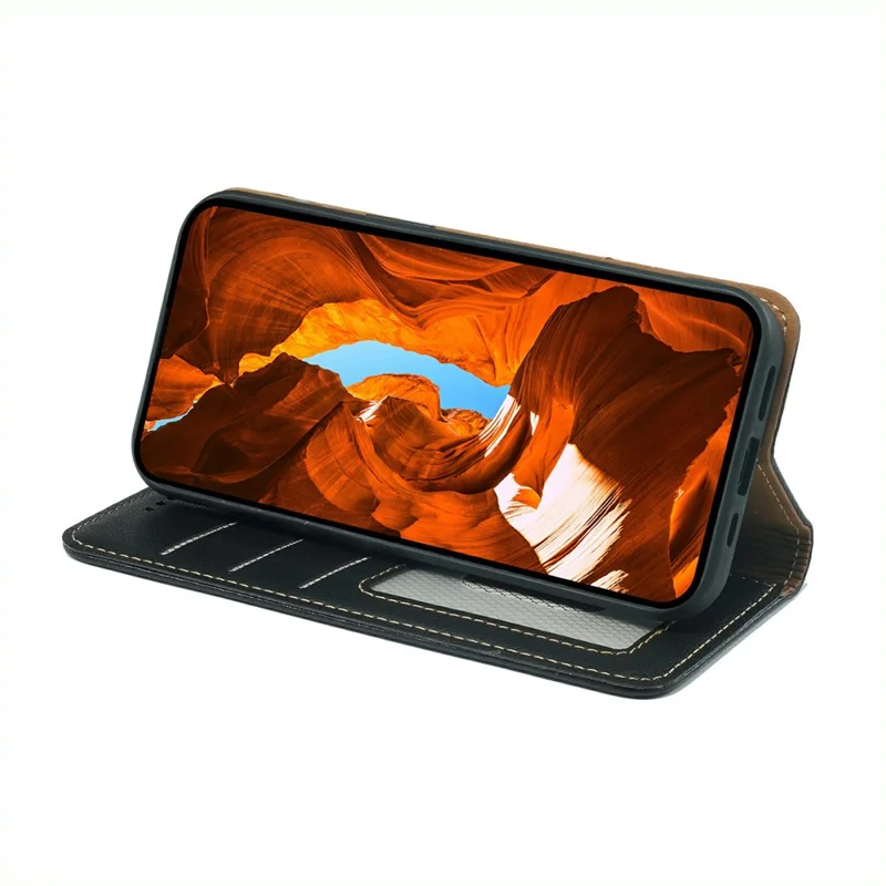 Per Xiaomi Redmi Note 14S 4G / Note 13 Pro 4G / Poco M6 Pro 4G Cover Portafoglio con Blocco RFID in Pelle, Chiusura Magnetica Robusta - Nero