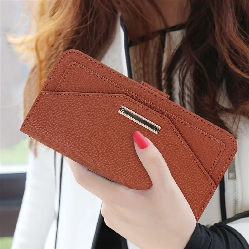 For Google Pixel 8a Stand Case Cross Texture PU Leather Wallet Phone Cover with Shoulder Strap  /  Makeup Mirror - Brown